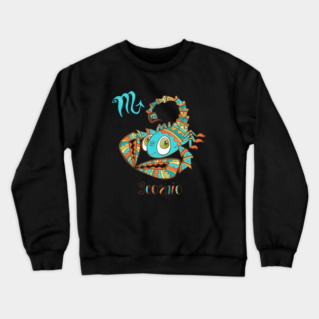 Scorpio zodiac children Crewneck Sweatshirt by Mako Design 